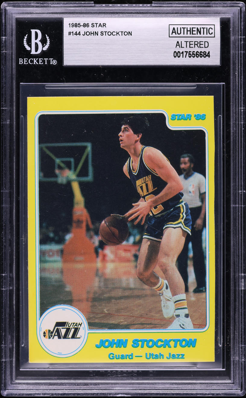 1985 Star Basketball John Stockton ROOKIE #144 BGS AUTH