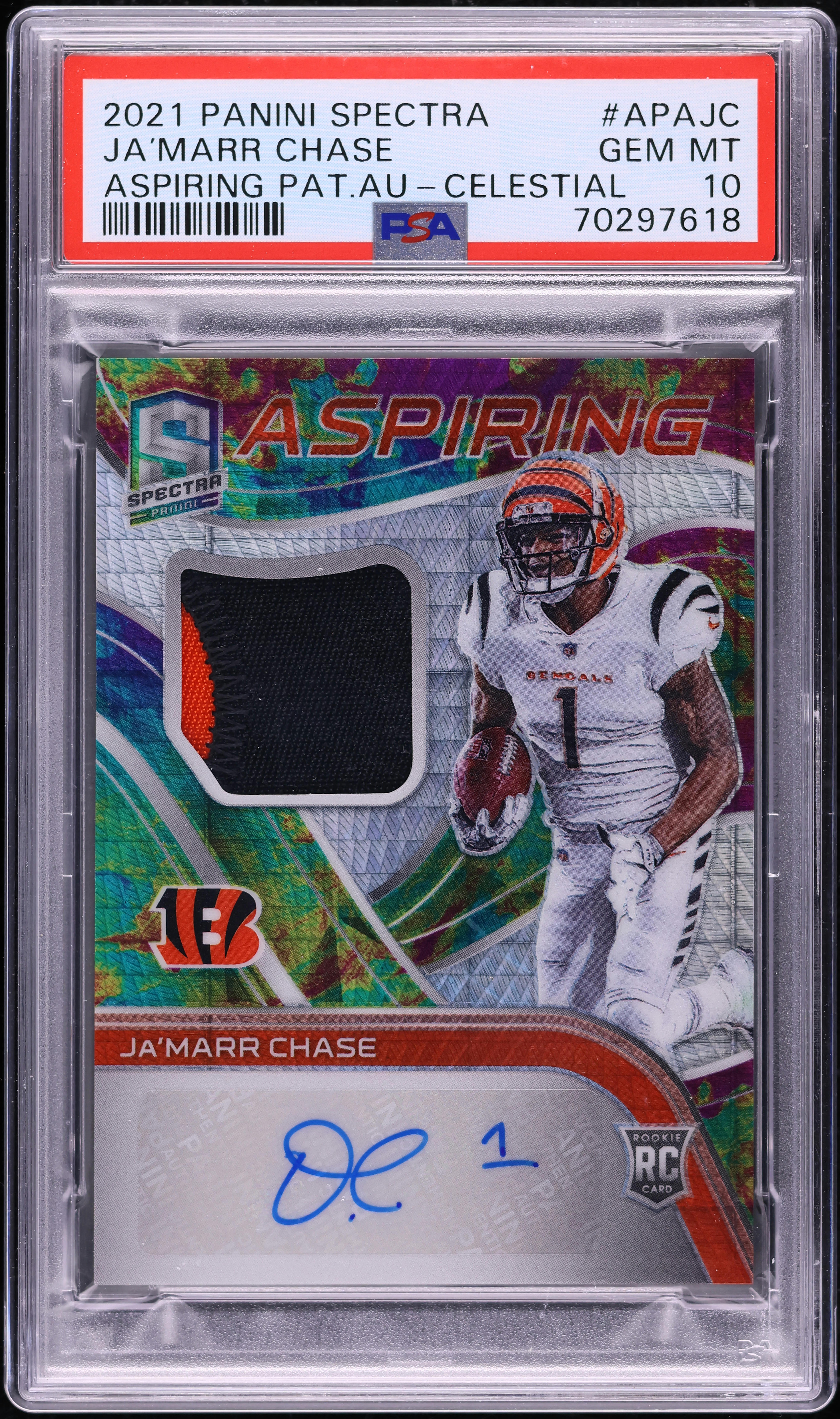 2021 Panini Spectra Aspiring Celestial Ja'marr Chase RC PATCH AUTO