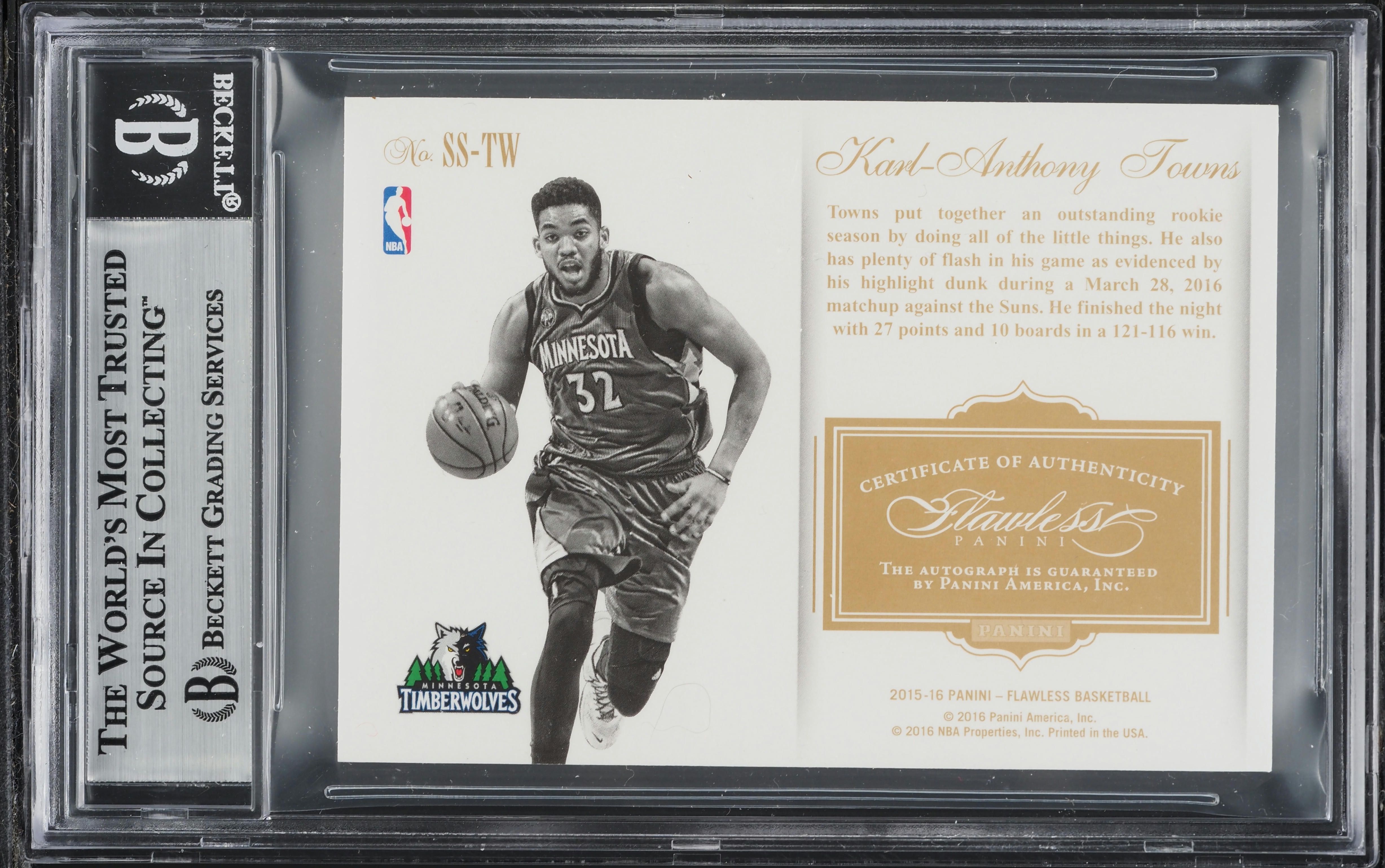 panini FLAWLESS Karl-Anthony Towns 良部 panini FLAWLESS Karl-Anthony Towns 良部 panini FLAWLESS Karl