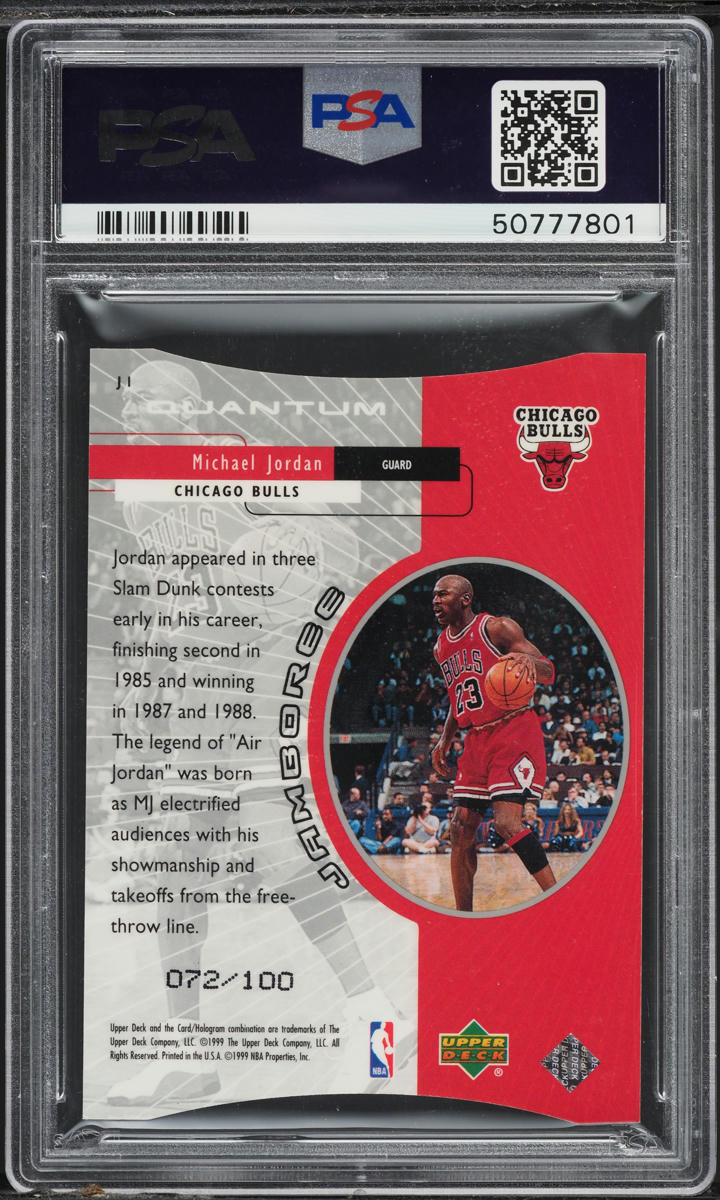 1999 Upper Deck Jamboree Level 1 Die-Cut Michael Jordan /100 #J1 PSA 10 GEM MINT