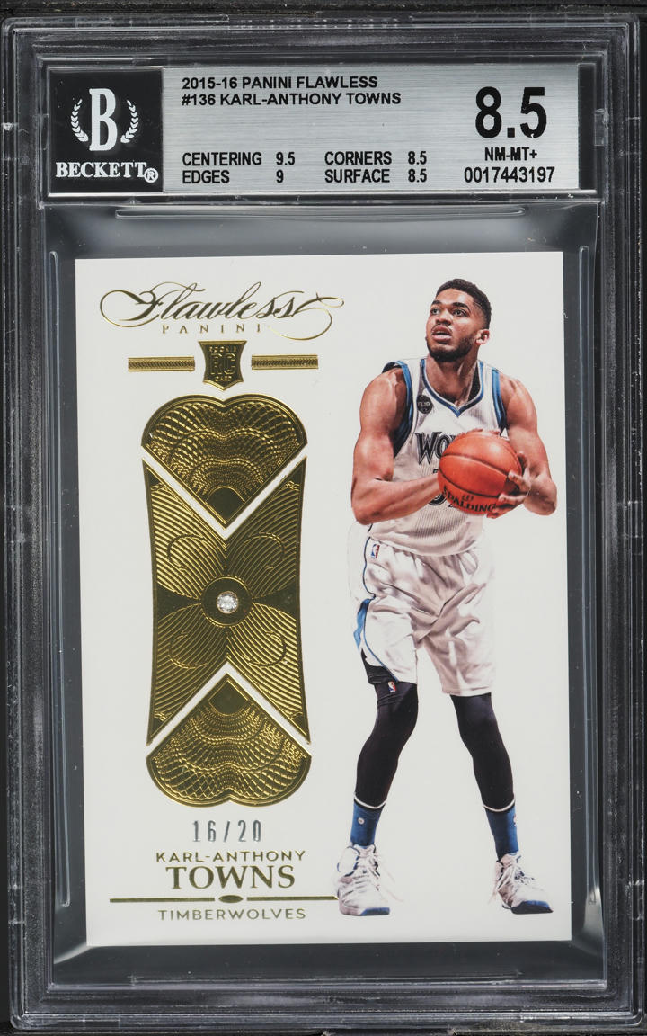 2015 Panini Flawless Diamond Gem Karl-Anthony Towns ROOKIE /20 #136 BGS 8.5