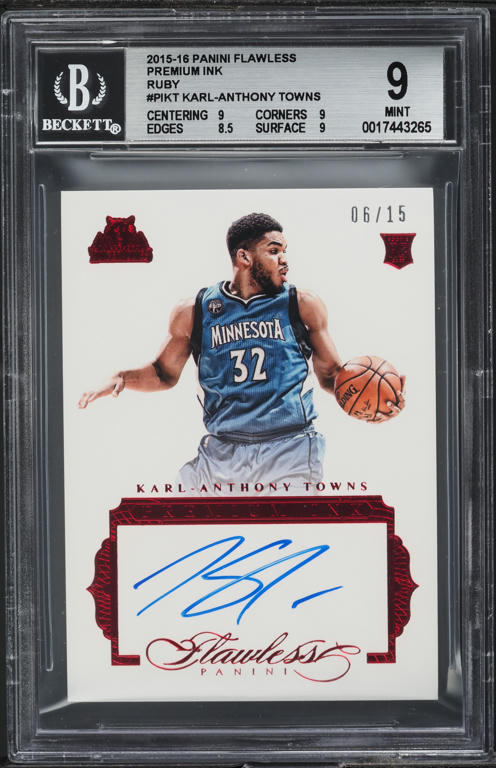 2015 National Treasures Karl-Anthony Towns ROOKIE RC PATCH AUTO