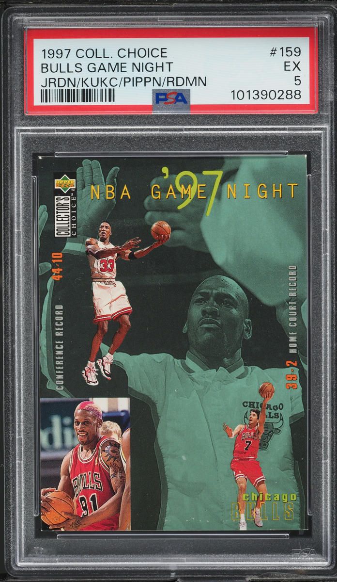 1997 Collector's Choice Chicago Bulls w/ Michael Jordan #159 PSA 5 EX