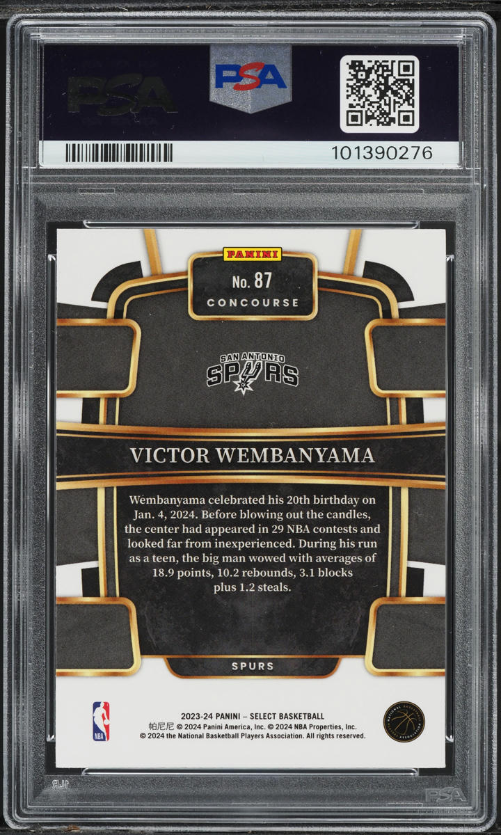 2023 Select Concourse Blue Victor Wembanyama ROOKIE #87 PSA 8 NM-MT