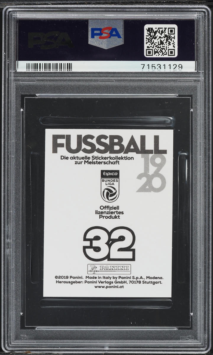 2019 Panini Fussball Bundesliga Sticker Erling Haaland ROOKIE #32 PSA 6 EXMT