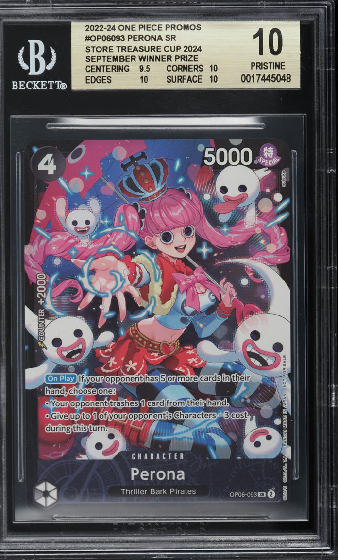 2022 One Piece Promo Treasure Cup Winner Perona #OP06-093 BGS 10