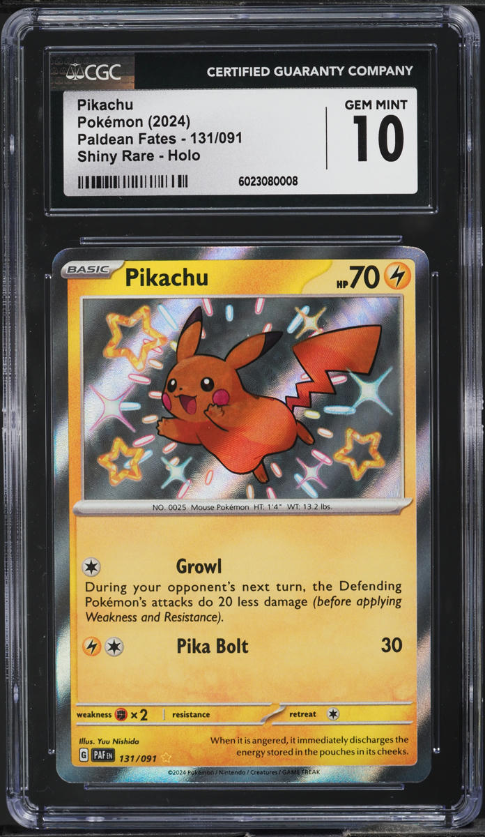 2024 Pokemon SV Paldean Fates Holo Shiny Pikachu #131 CGC 10 GEM MINT