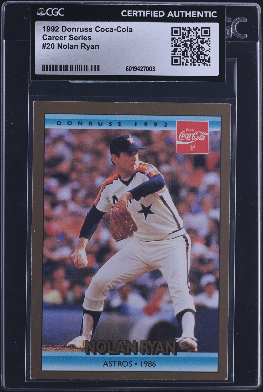 1992 Donruss Coca-Cola Career Series Nolan Ryan #20 CGC AUTH