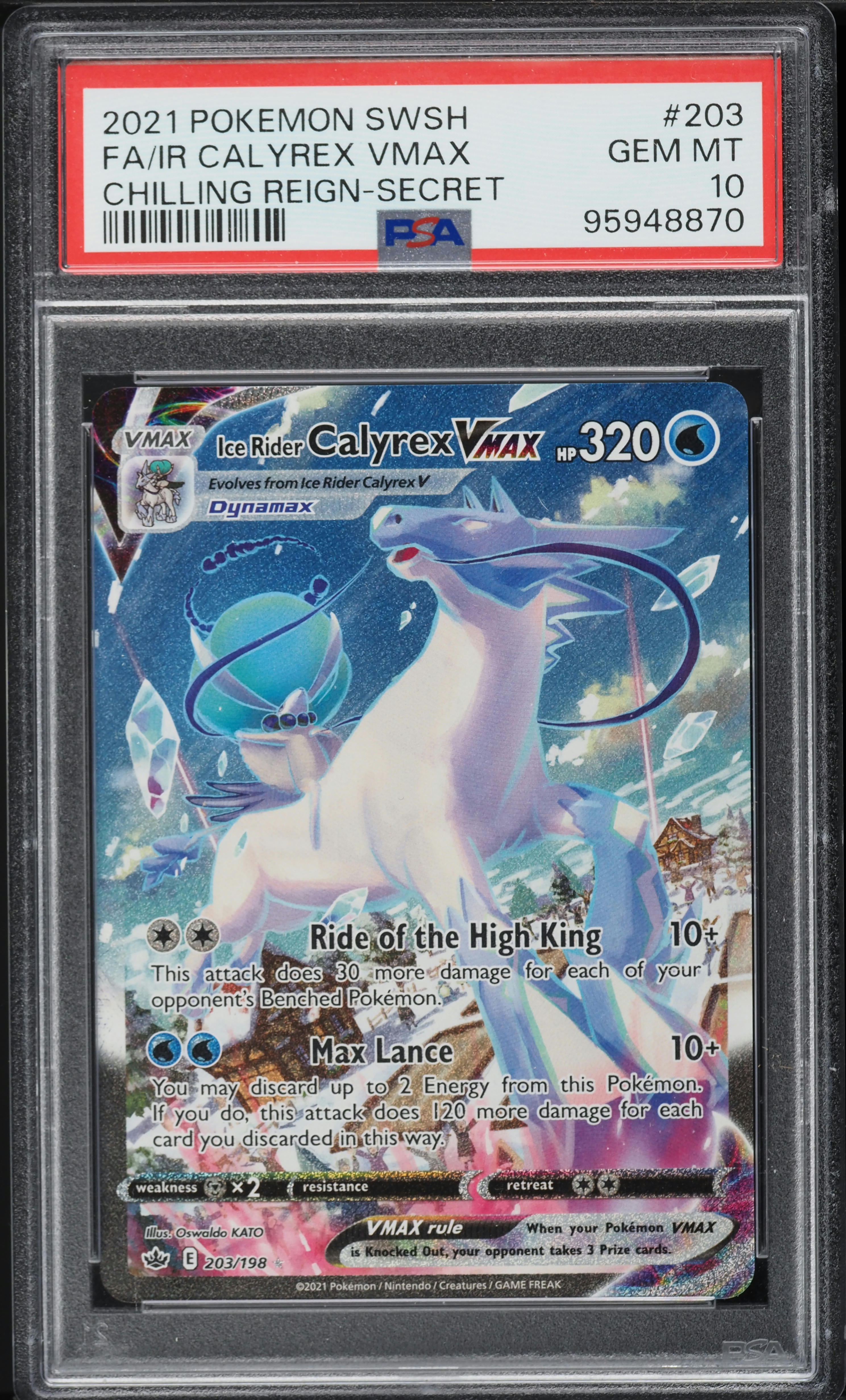Pokemon Sword & Shield Chilling Reign Ultra Rare Ice Rider Calyrex VMAX #203 (Alt Art) Pokemon Sword & Shield Chilling Reign Ultra Rare Ice Rider Calyrex VMAX #203 (Alt Art)