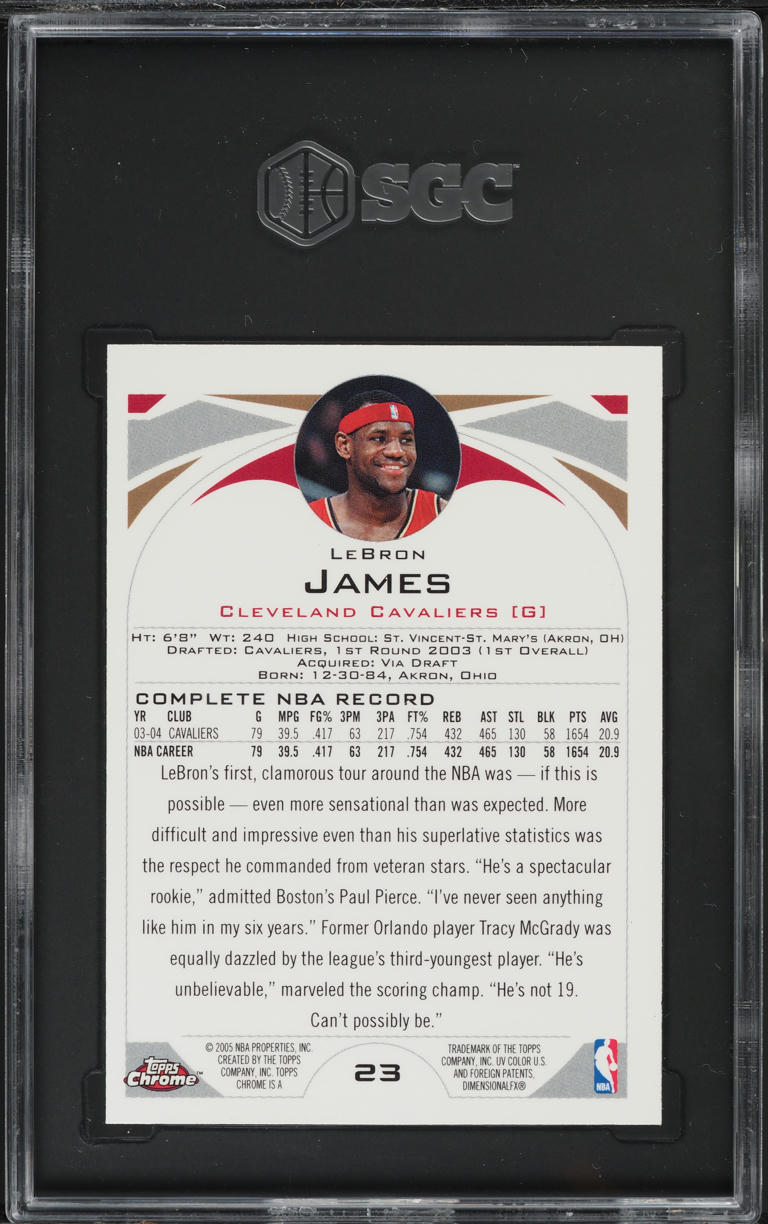 2004 Topps Chrome LeBron James #23 SGC 9.5 MINT+