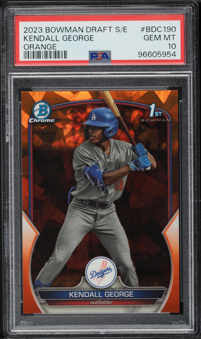 2023 Bowman Chrome Sapphire Orange Kendall George ROOKIE /25 #BDC190 PSA 10 GEM