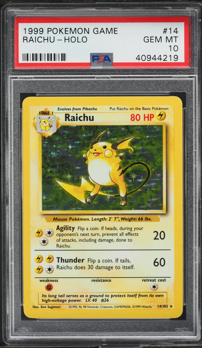 raichu pokemon card value 14/62 Dutch Fossil (1st edition) #14/62 Foil Trading  Rotterdam Comics [LLL] Lightning Strike (40) You may discard all L Energy cards attached to Raichu Raichu 1999 Fossil #29/62 1st