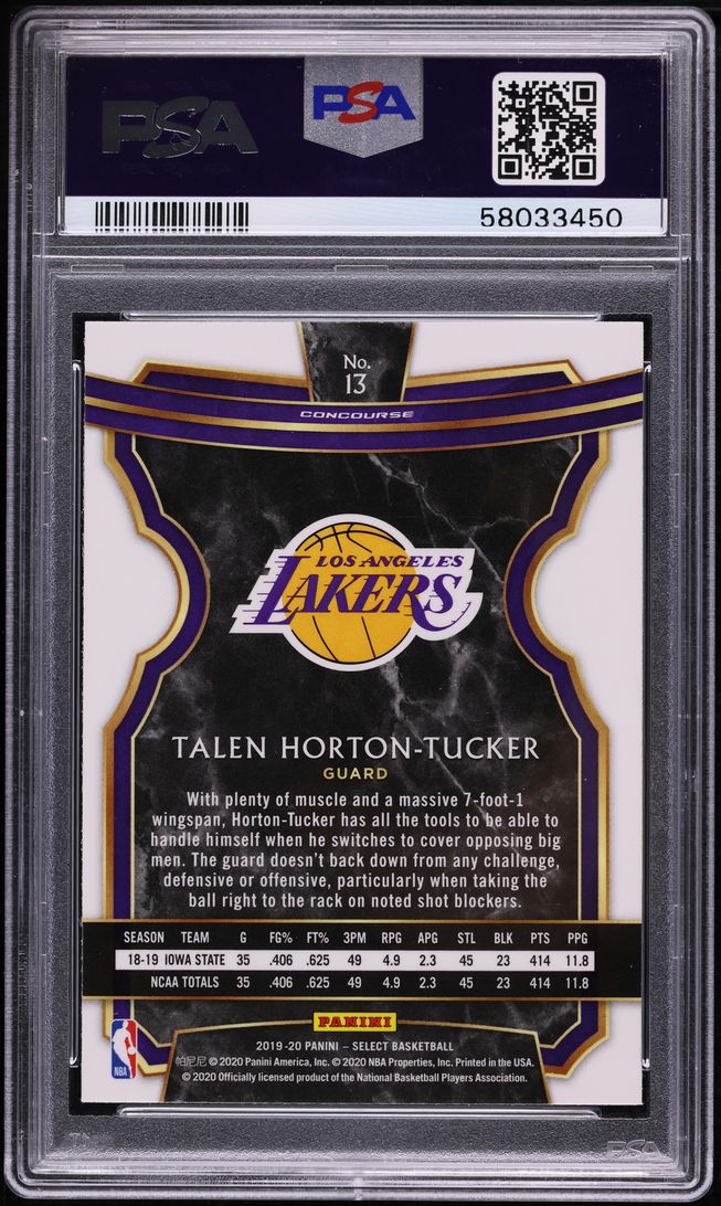 2019 Select Concourse Talen Horton-Tucker ROOKIE #13 PSA 9 MINT