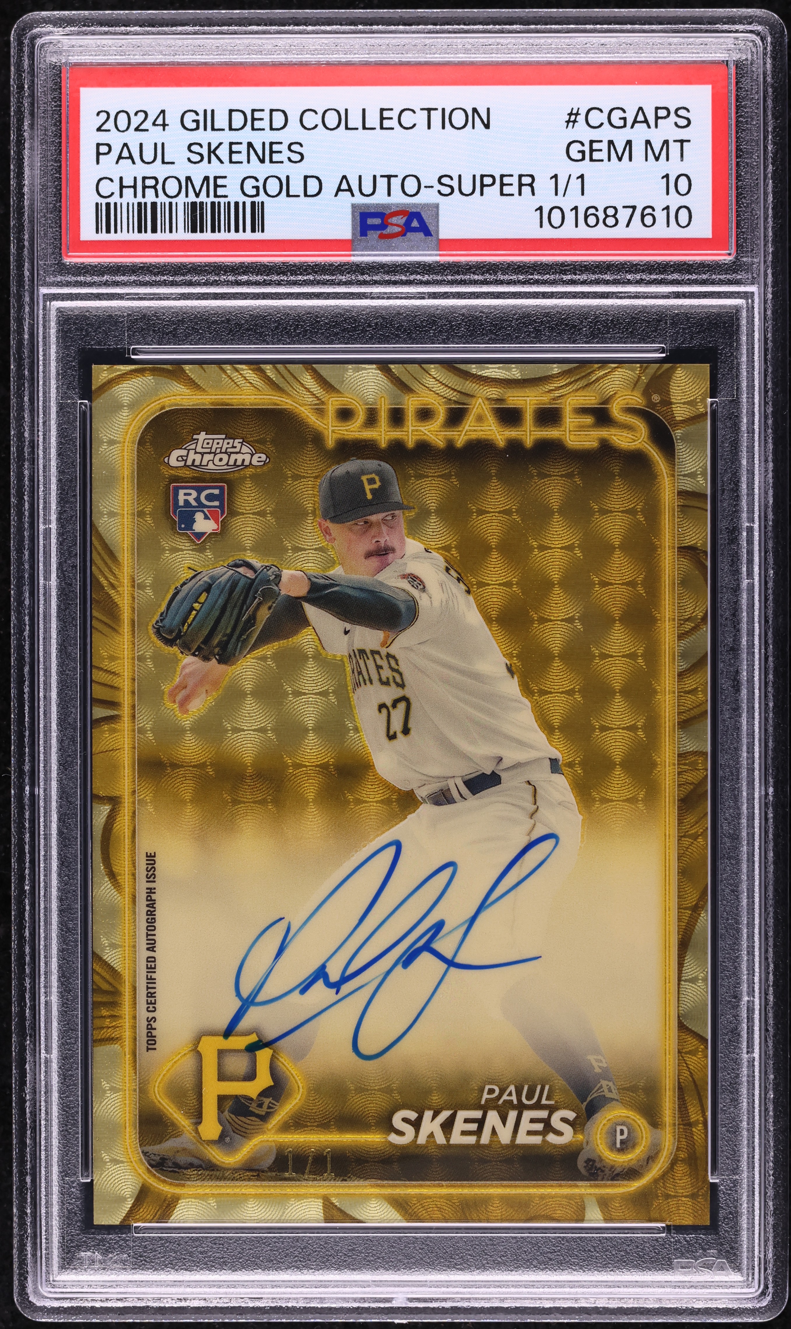 2024 Topps Chrome Gilded Gold Superfractor Paul Skenes ROOKIE AUTO