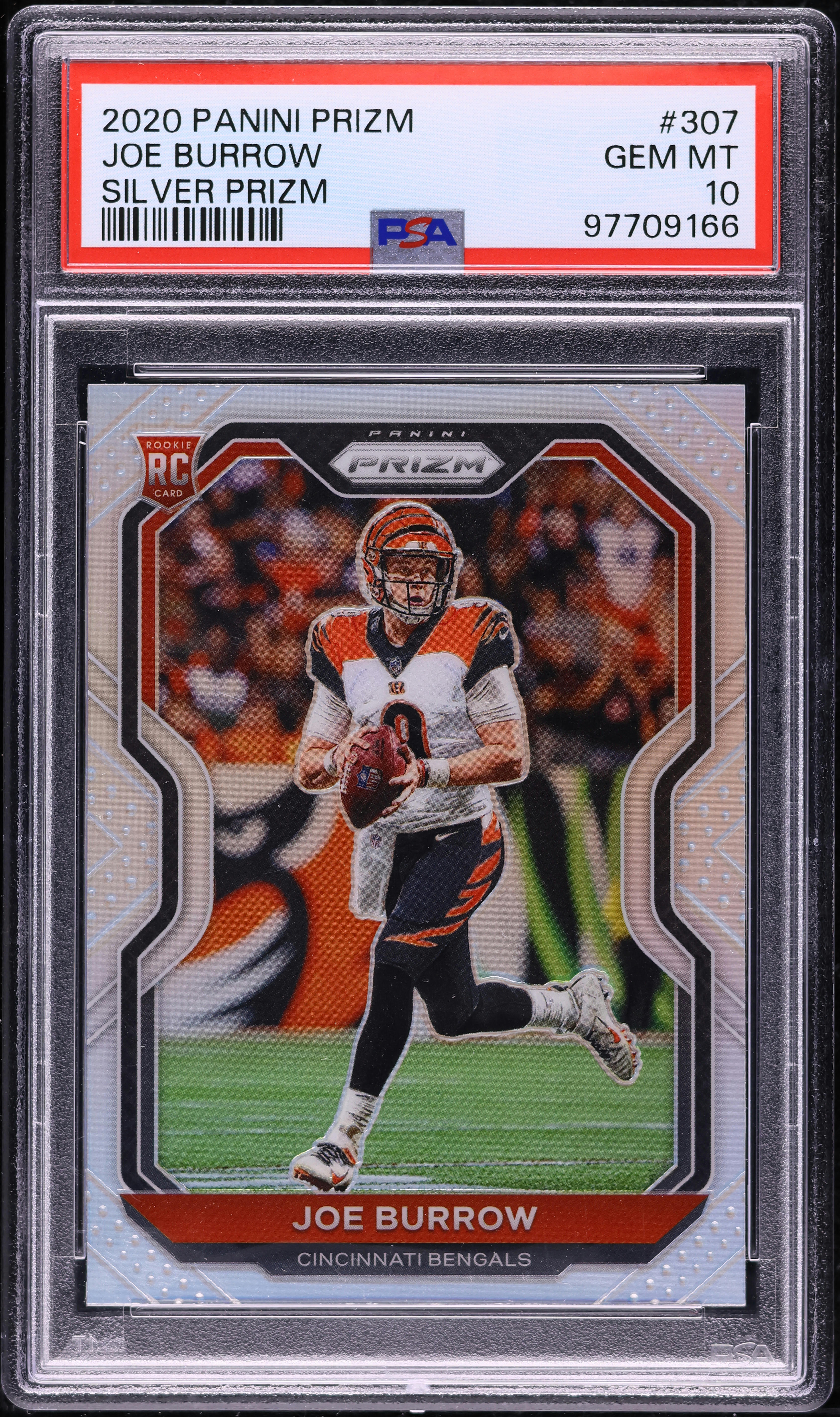 2020 Panini Prizm Silver Joe Burrow ROOKIE #307 PSA 10 GEM MINT on