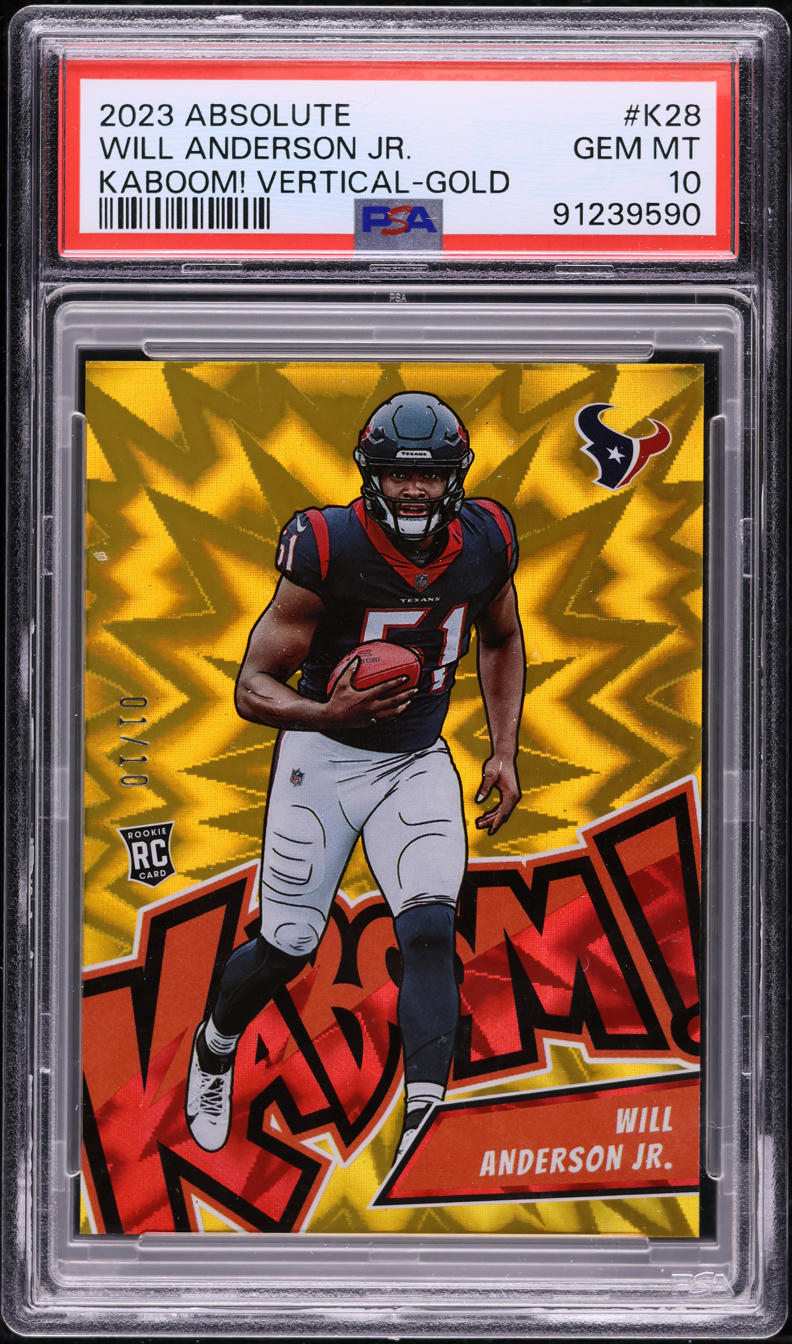2023 Absolute Kaboom! Vertical Gold Will Anderson Jr. ROOKIE 1/10 #K28 PSA 10