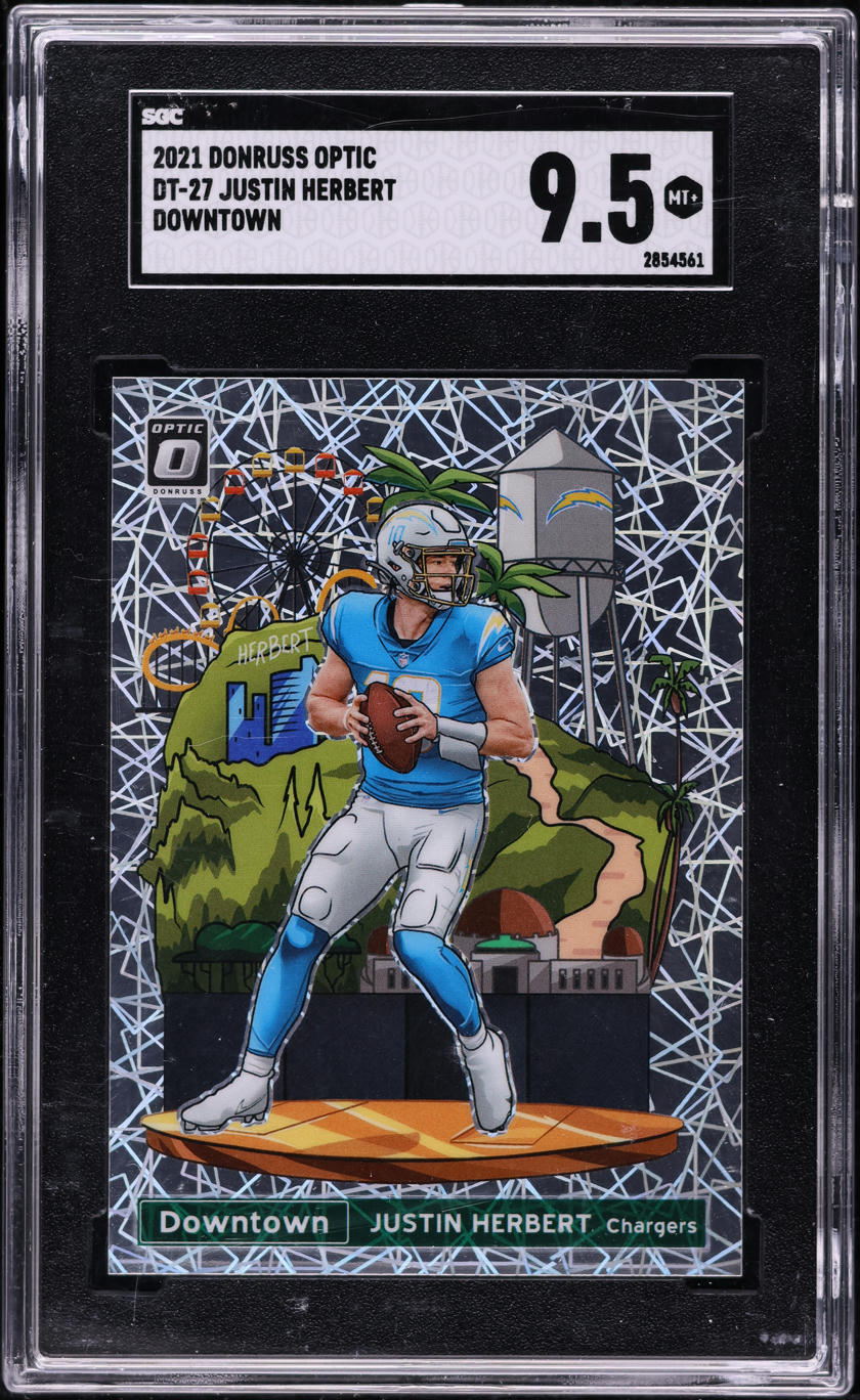 2021 Donruss Optic Downtown Justin Herbert #DT-27 SGC 9.5 MINT+