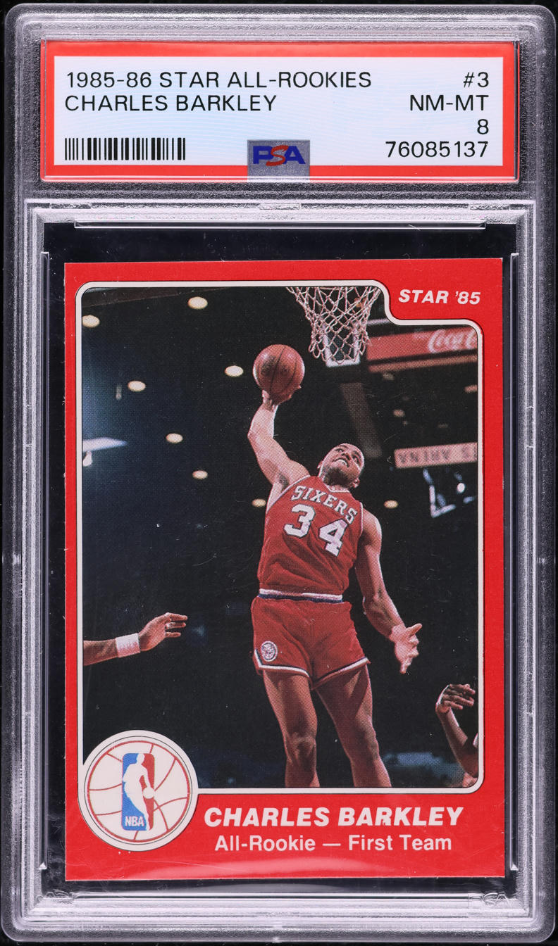 1985 Star All-Rookies Basketball Charles Barkley ROOKIE #3 PSA 8 NM-MT