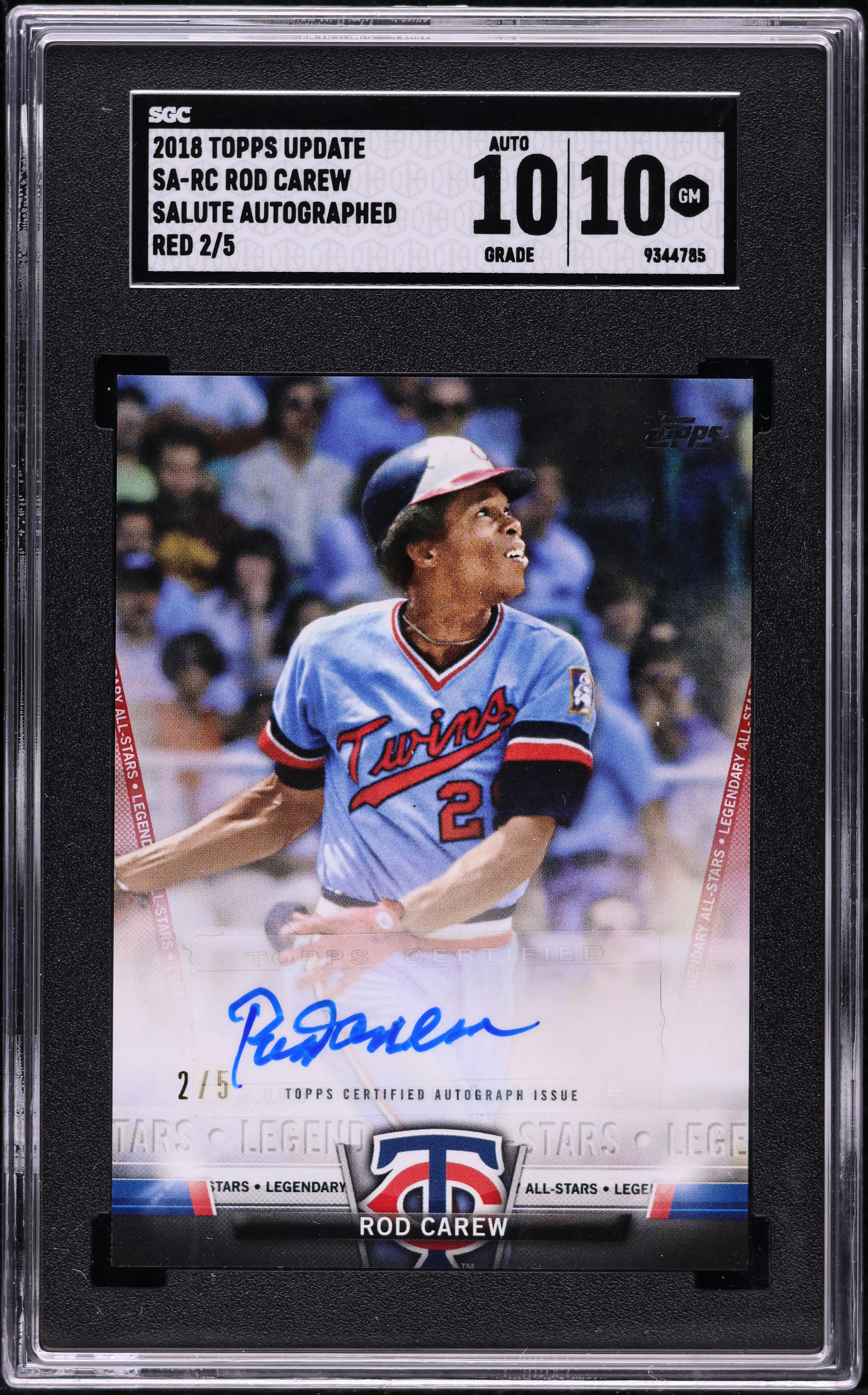 店舗 東京 Topps Luminaries 2018 Rod Carew hit kings auto /10 直筆 