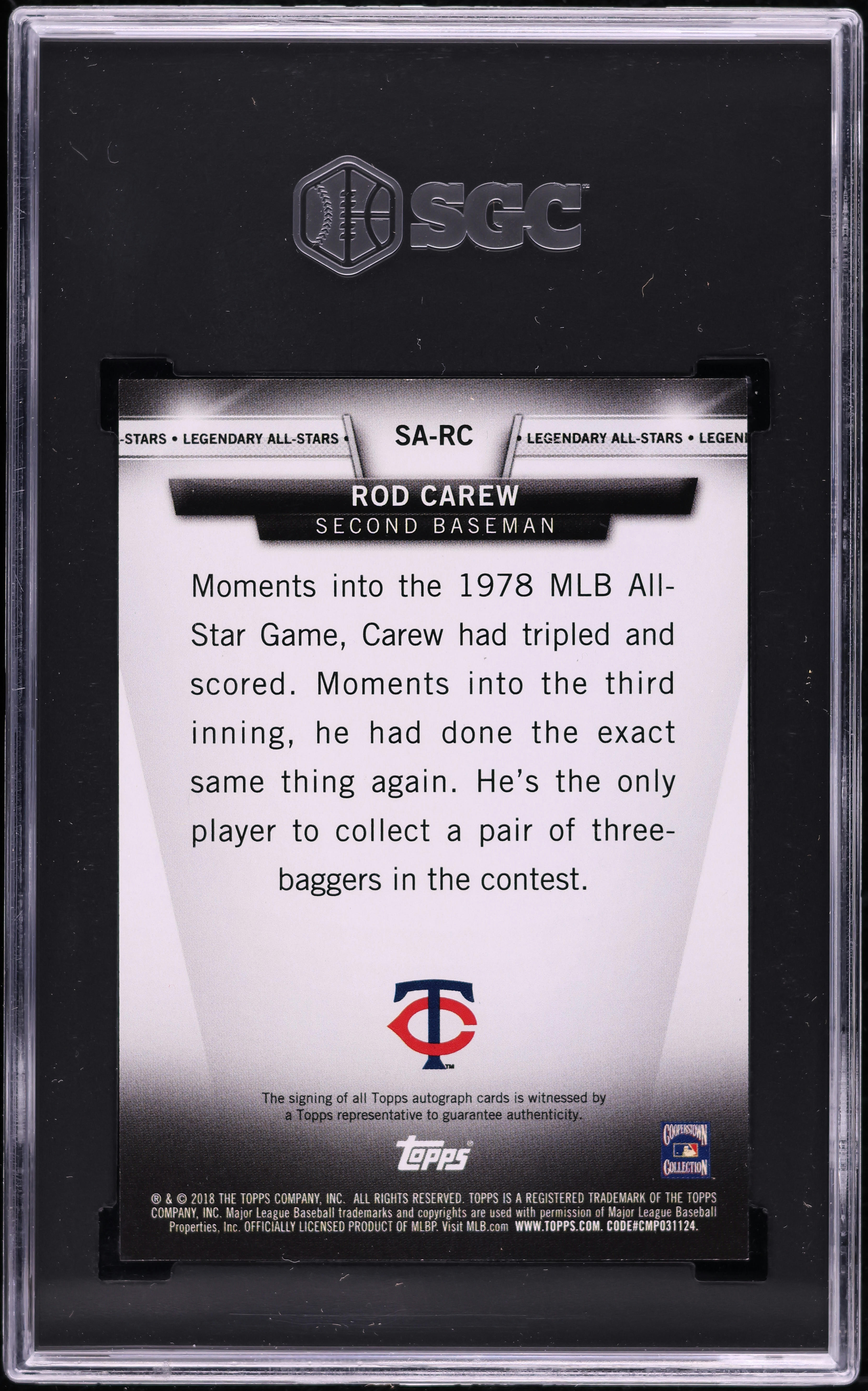 店舗 東京 Topps Luminaries 2018 Rod Carew hit kings auto /10 直筆 