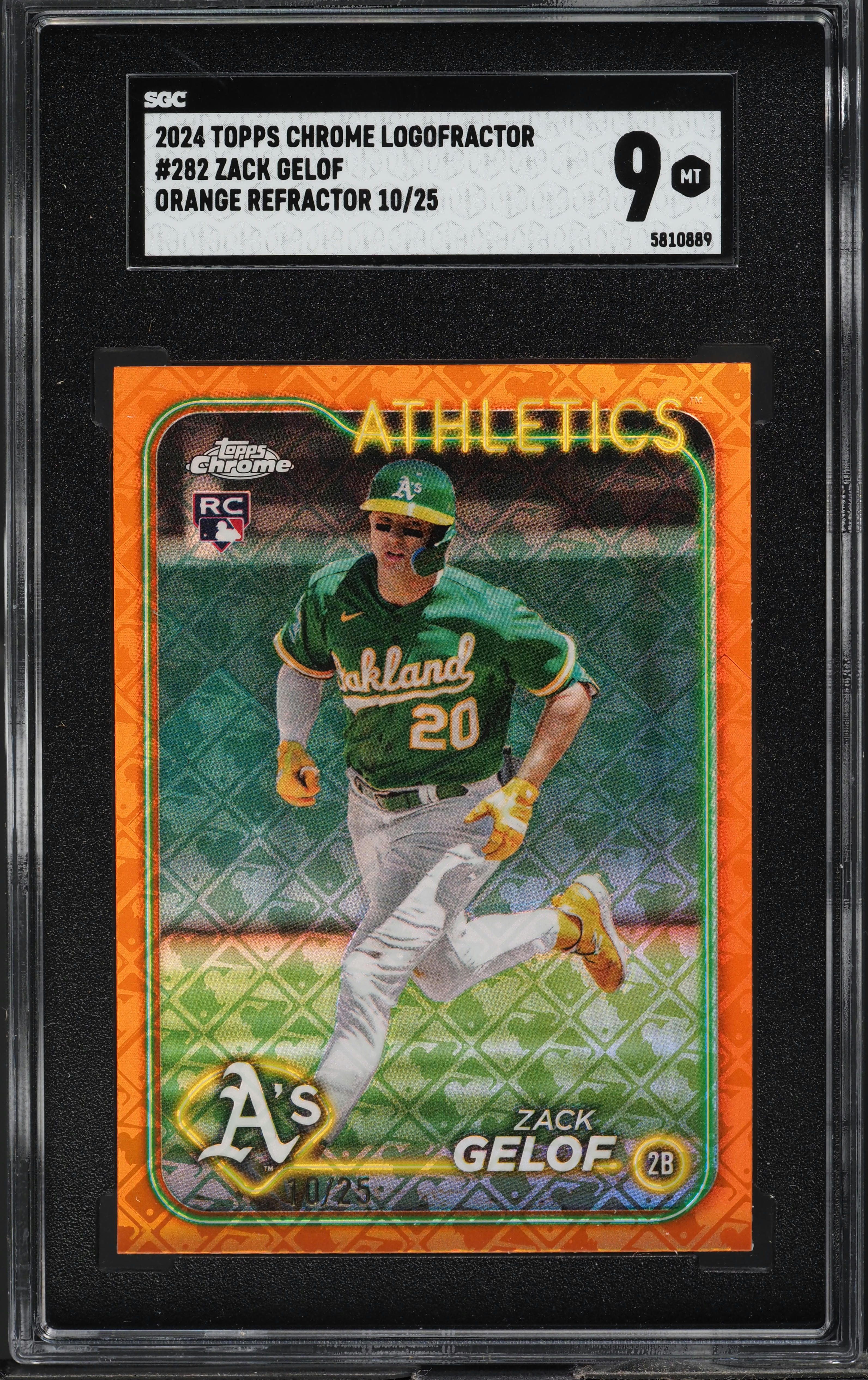 2024 Topps Chrome Logofractor Orange Refractor Zack Gelof RC /25 