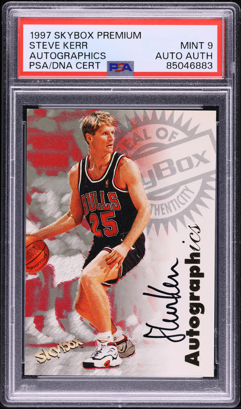 1997 Skybox Premium Autographics Steve Kerr AUTO PSA 9 MINT on