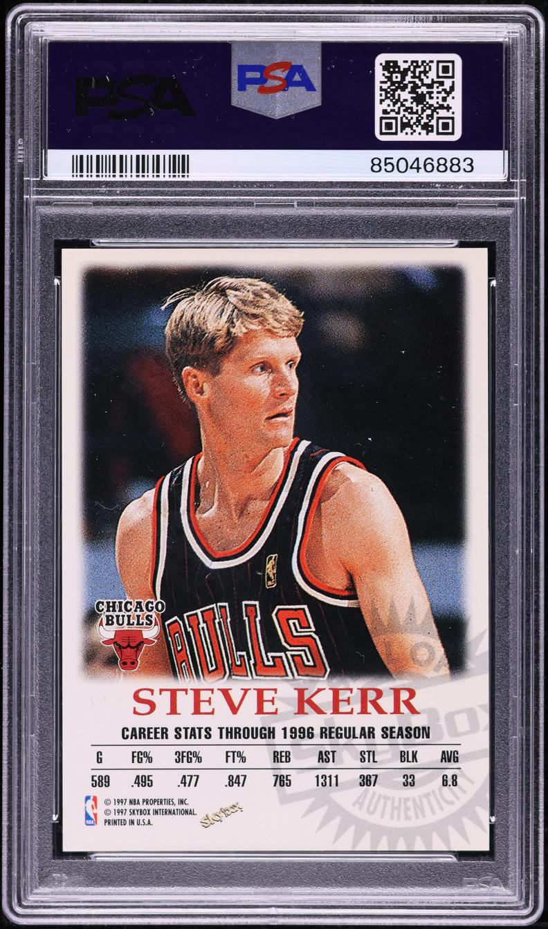 1997 Skybox Premium Autographics Steve Kerr AUTO PSA 9 MINT on
