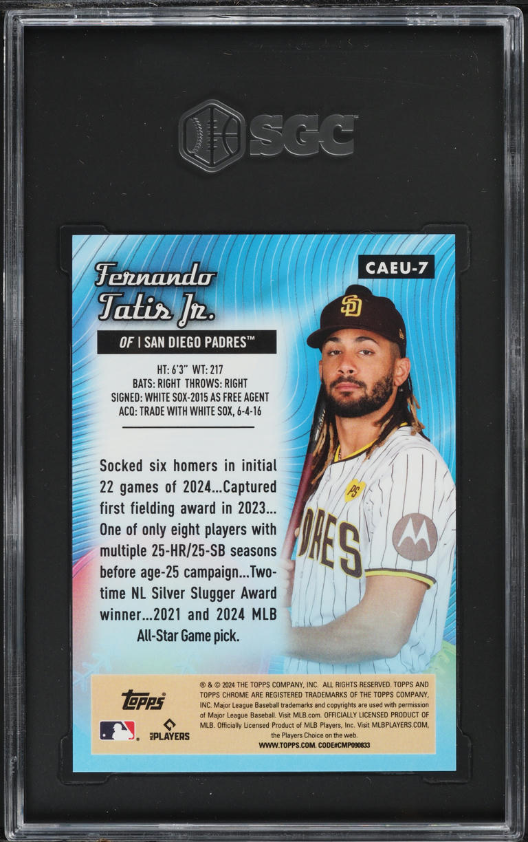 2024 Topps Chrome Update All-Etch Orange Ref. Fernando Tatis Jr. /25 SGC 9.5