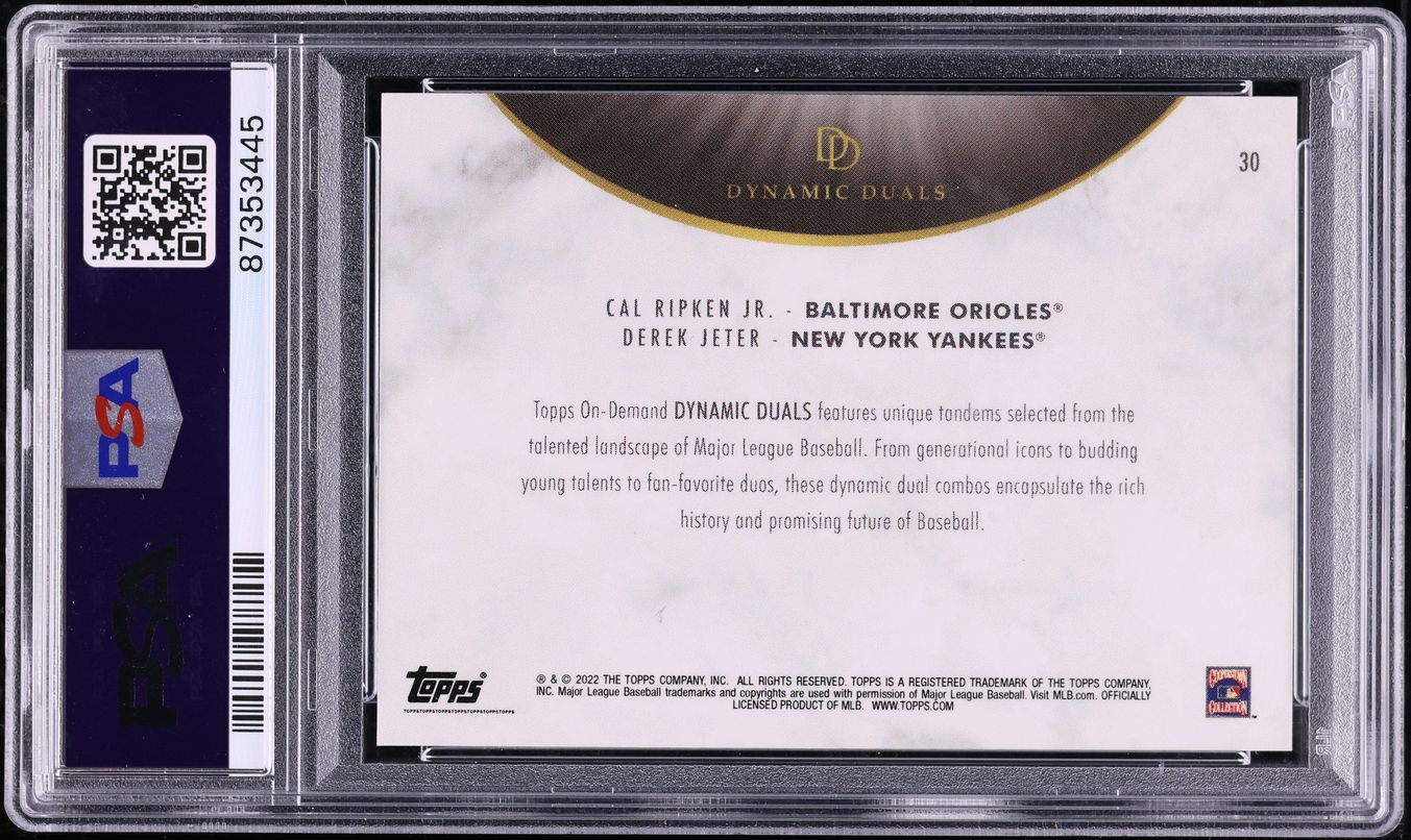 2022 Topps Dynamic Duals Derek Jeter & Cal Ripken Jr. #30 PSA 10 GEM MINT