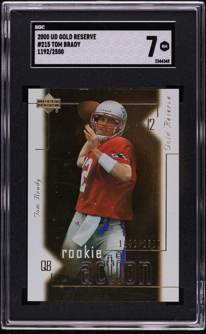 2000 Upper Deck Gold Reserve Tom Brady ROOKIE /2500 #215 SGC 7 NRMT