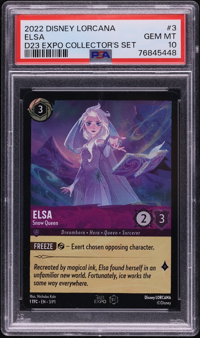 2022 Disney Lorcana Promo D23 Expo Collector's Set Elsa #3 PSA 10 GEM MINT