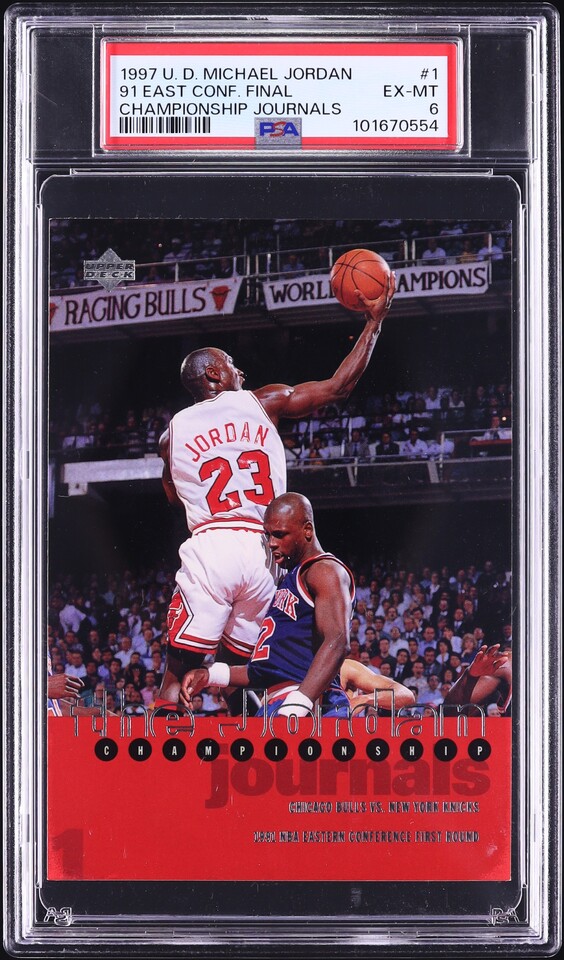 1997 Upper Deck MJ Championship Journals Michael Jordan #1 PSA 6 EXMT