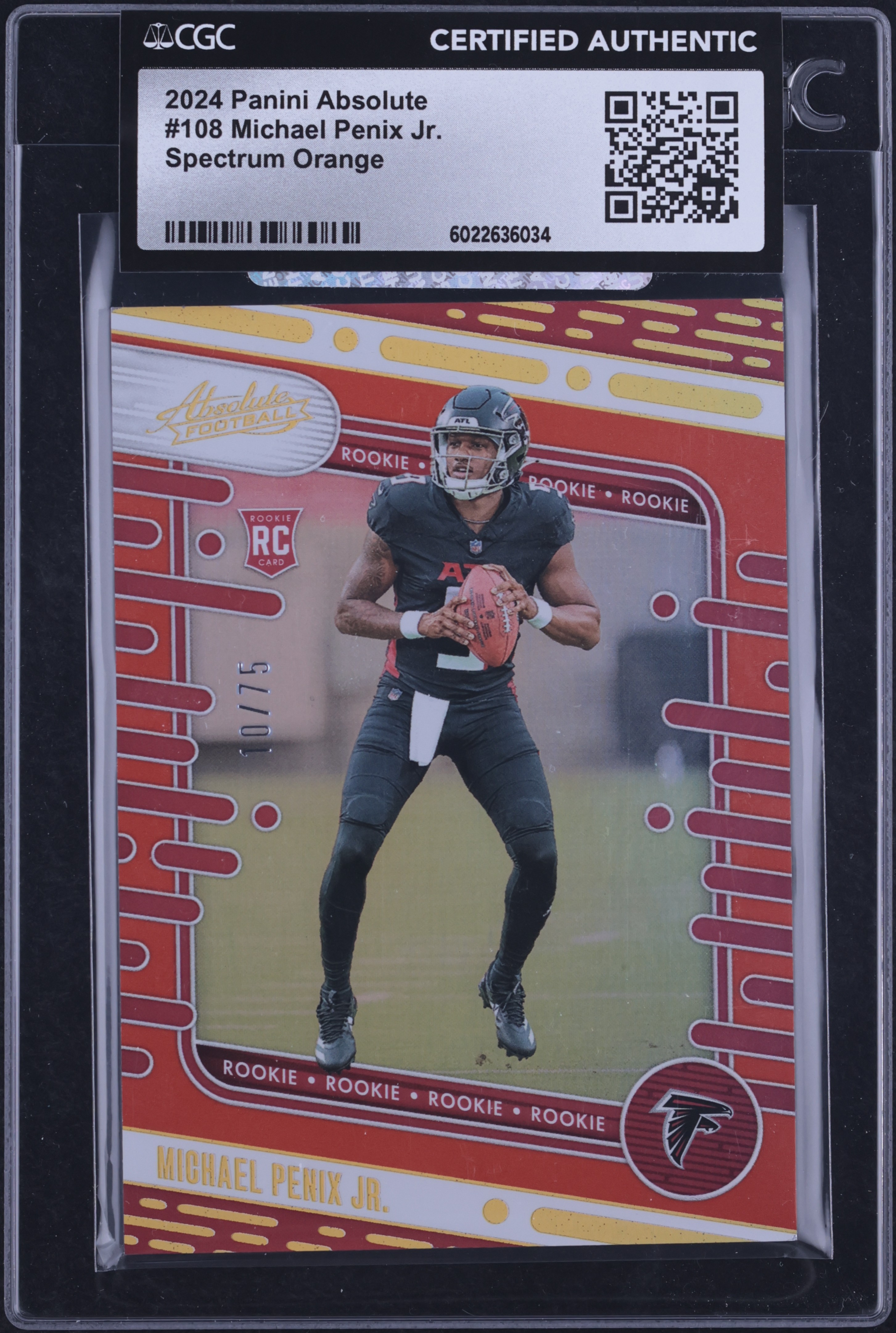 2024 Absolute Spectrum Orange Michael Penix Jr. ROOKIE /75 #108