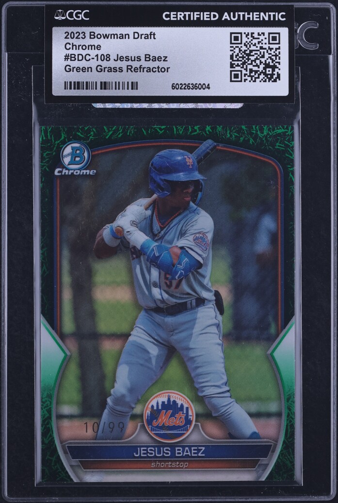 2023 Bowman Chrome Draft Green Grass Jesus Baez PROSPECT /99 #BDC-108 CGC AUTH