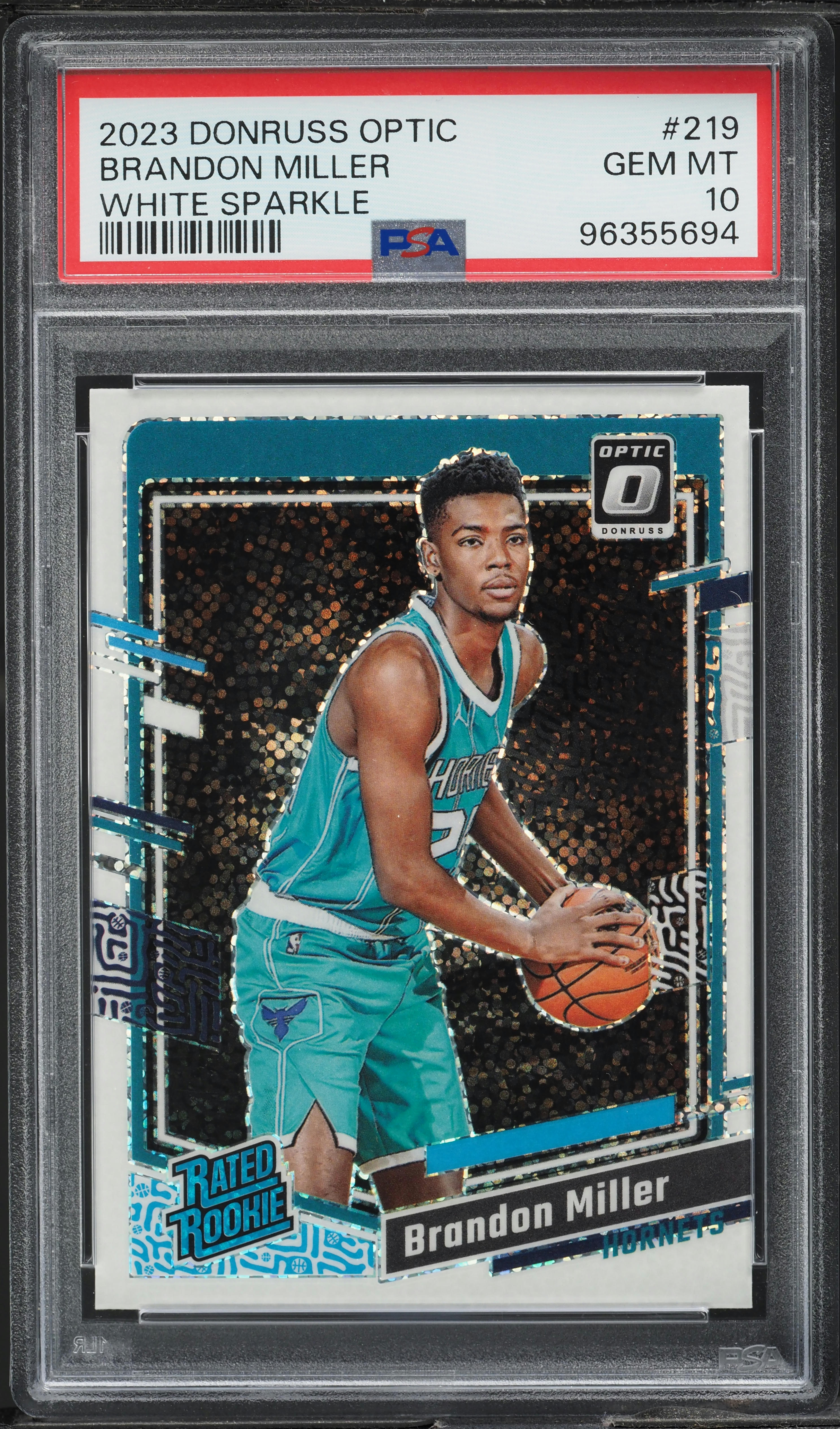 2023 Donruss Optic White Sparkle Brandon Miller ROOKIE #219 2023 Donruss Optic White Sparkle Brandon Miller ROOKIE #219