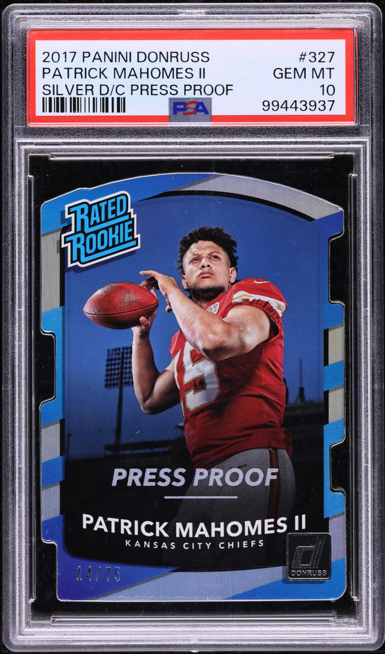 2017 Donruss Silver Press Proof Die-Cut Patrick Mahomes II ROOKIE /75 PSA 10 GEM