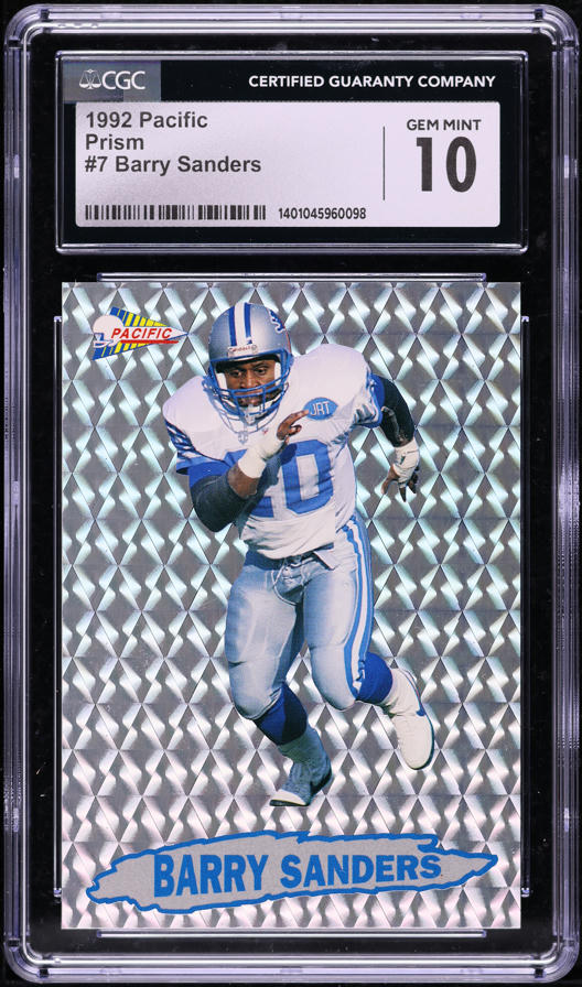 1992 Pacific Prism Barry Sanders #7 CGC 10 GEM MINT on Fanatics