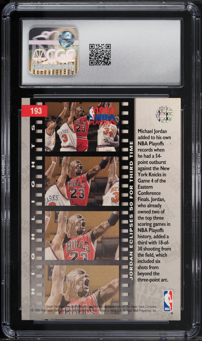 1993 Upper Deck Basketball Michael Jordan #193 CGC 5 EX