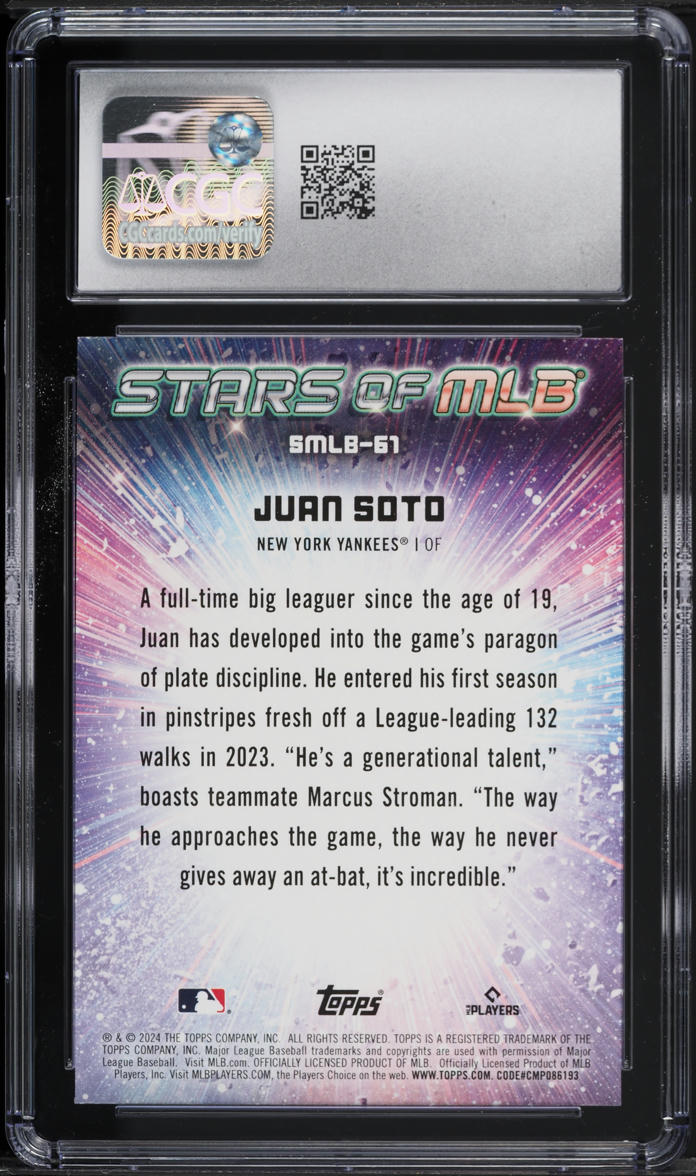 2024 Topps Update Stars Of MLB Juan Soto #SMLB-61 CGC 10 GEM MINT