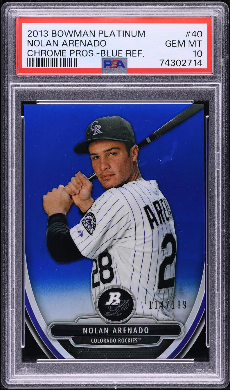2013 Bowman Chrome Platinum Blue Nolan Arenado ROOKIE /199 PSA 10 GEM MINT