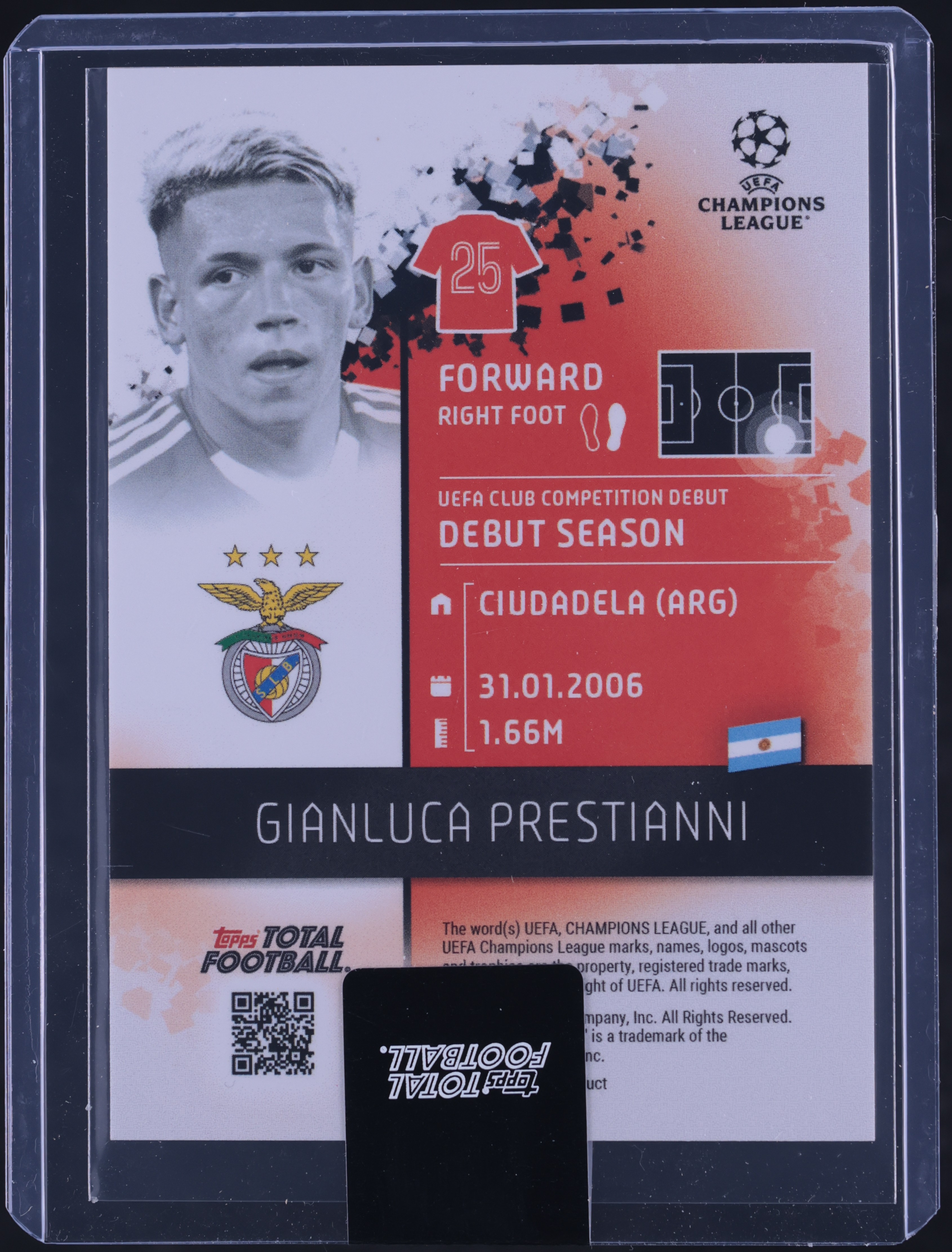 2024 Topps Total Football Gianluca Prestianni ROOKIE /99 #496 on 