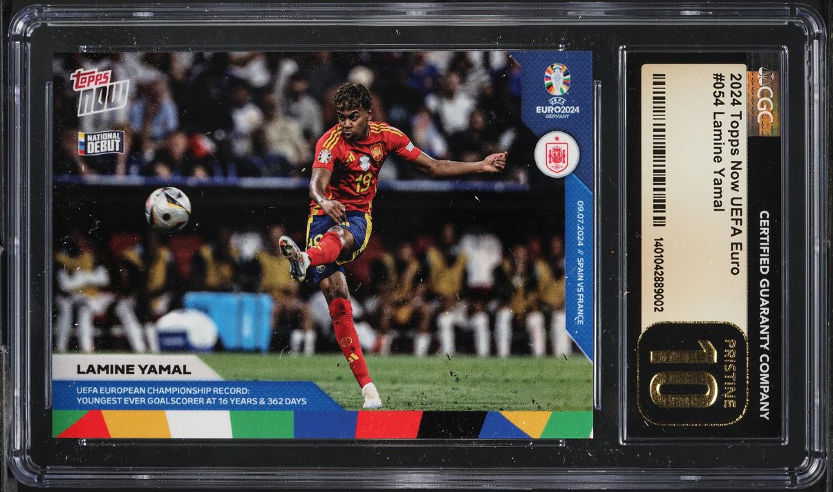 2024 Topps Now UEFA Euro Lamine Yamal ROOKIE #54 CGC 10 PRISTINE