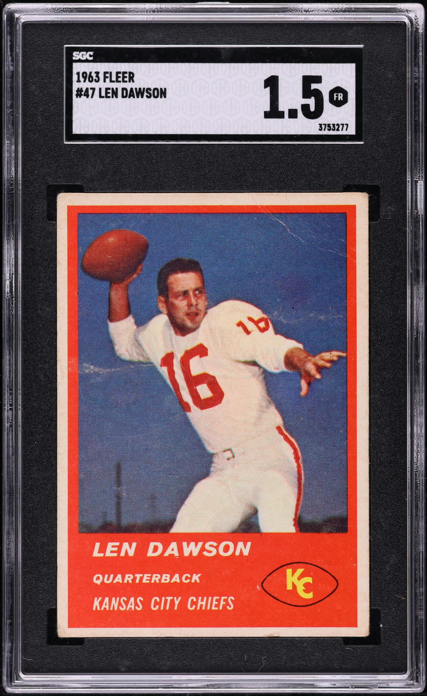 1963 Fleer Football Len Dawson ROOKIE #47 SGC 1.5 FR