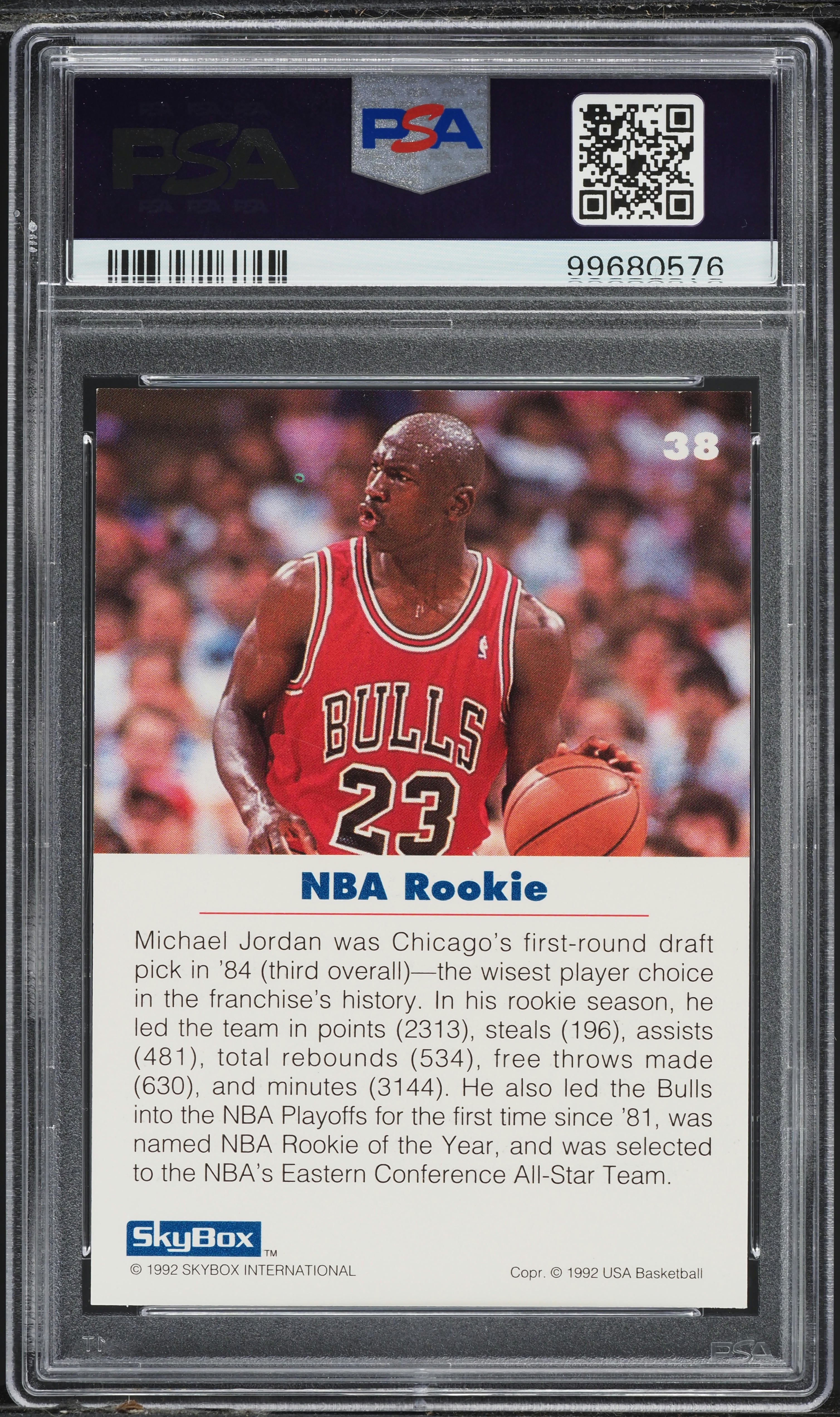 1992 Skybox USA Basketball Michael Jordan #38 PSA 9 MINT on
