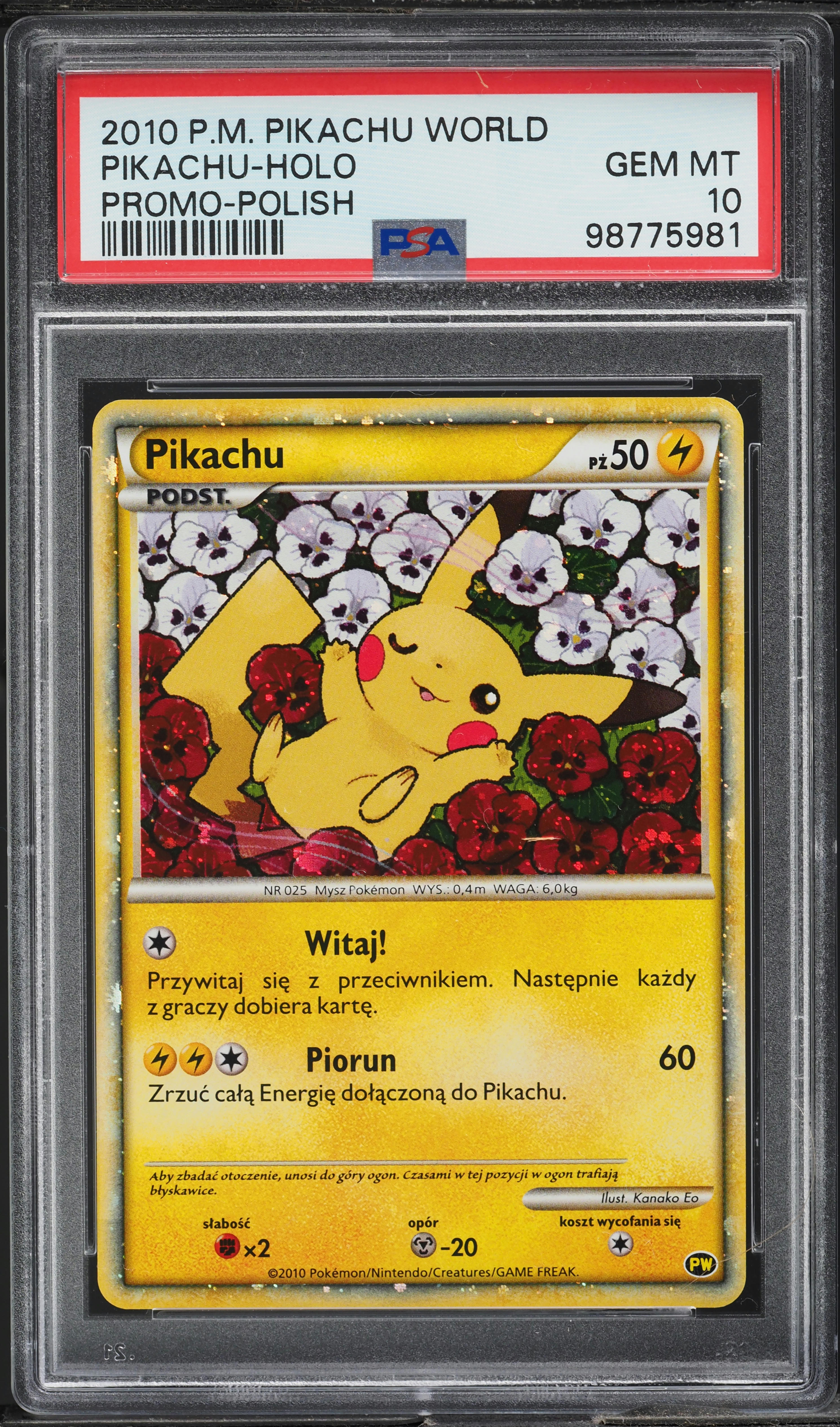 2010 Pokemon Polish HGSS World Promo Holo Pikachu PSA 10 GEM MINT