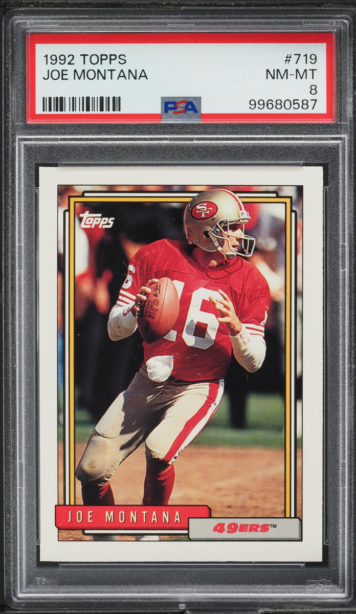 1992 Topps Football Joe Montana #719 PSA 8 NM-MT