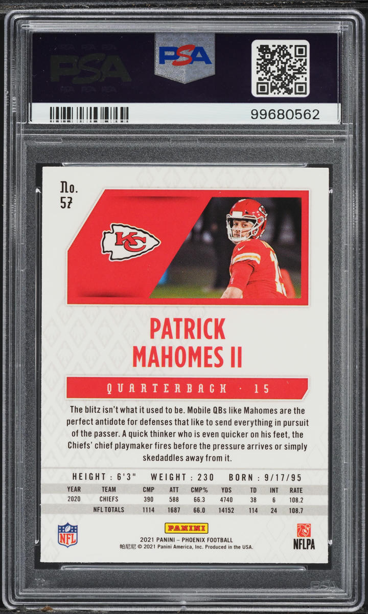 2021 Panini Phoenix Fire Burst Patrick Mahomes II #57 PSA 9 MINT