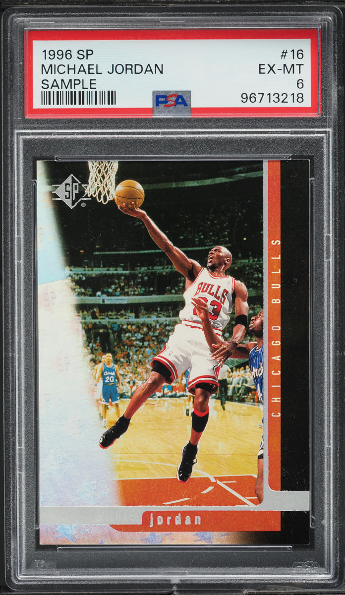 1996 SP Sample Michael Jordan #16 PSA 6 EXMT