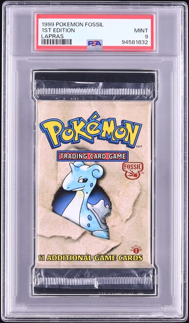 1999 Pokemon Fossil 1st Edition Booster Pack Lapras Art PSA 9 MINT on  Fanatics Collect