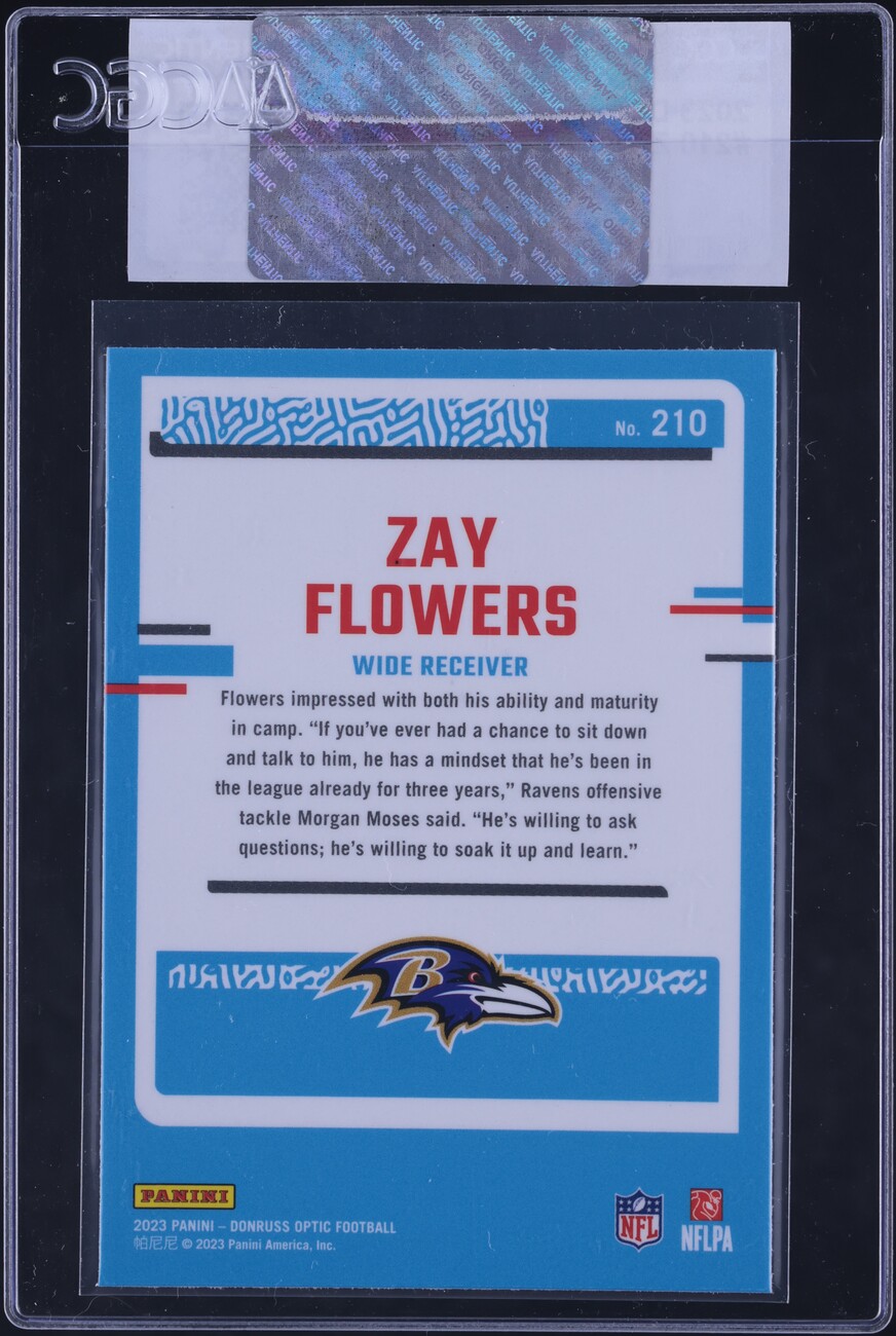 2023 Donruss Optic Zay Flowers ROOKIE #210 CGC AUTH
